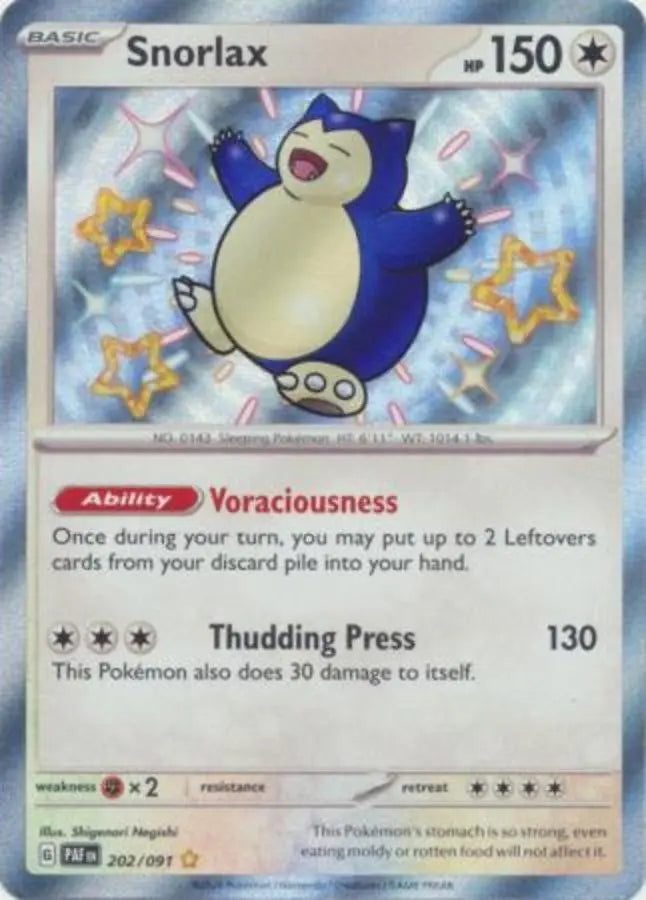 Pokemon - Paldean Fates - Snorlax 202/091- Condition (MINT)