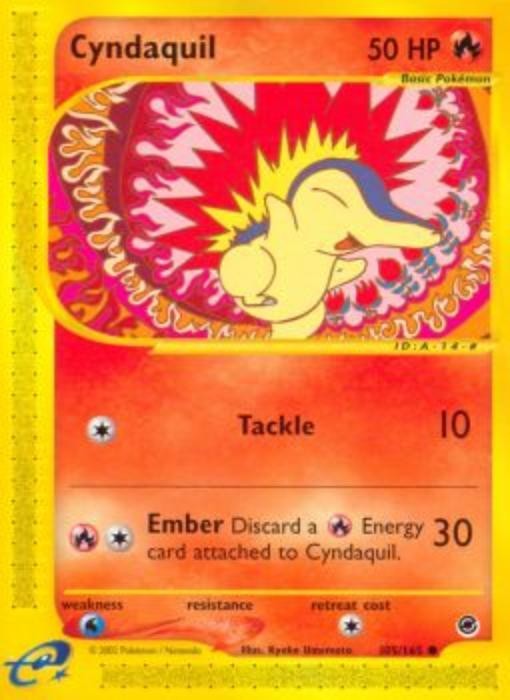 Pokemon - Expedition  - Cyndaquil 105/165- Condition (NM) 