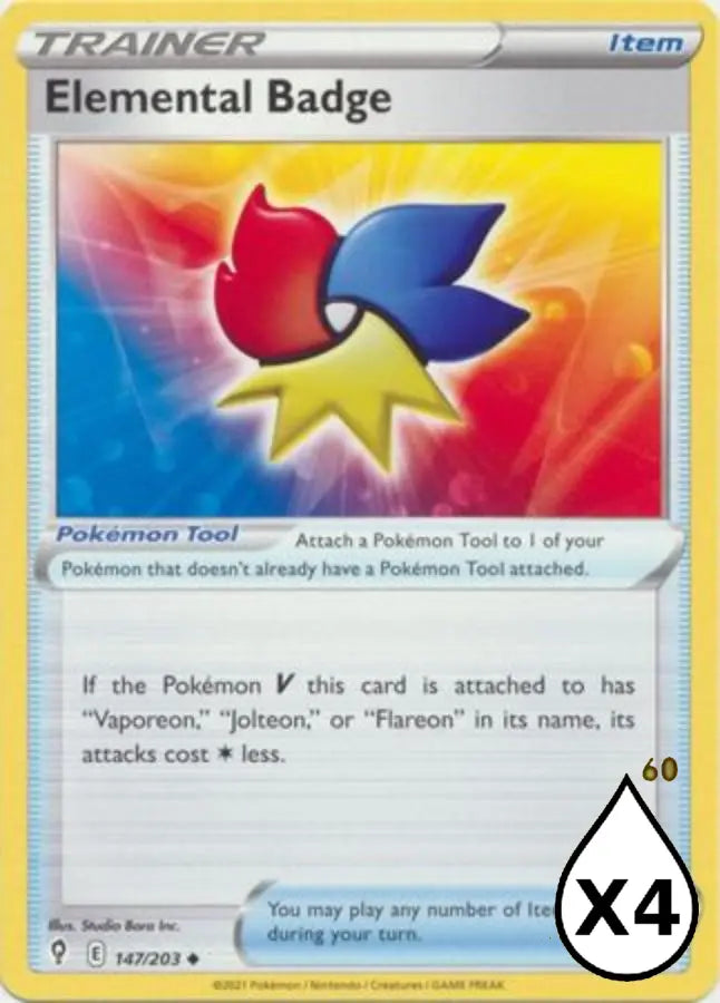 Pokemon - Evolving Skies - Elemental Badge 147/203 - Condition (MINT)