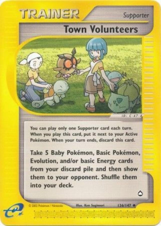 Pokemon - Aquapolis  - Town Volunteers 136/147- Condition (LP-EX) 