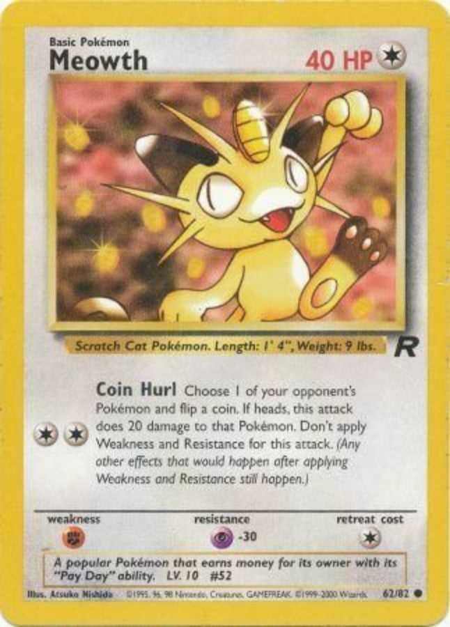 Pokemon - Team Rocket - Meowth 62/82 - Condition (LP)