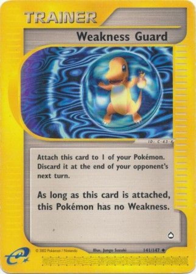 Pokemon - Aquapolis  - Weakness Guard 141/147- Condition (Played) 