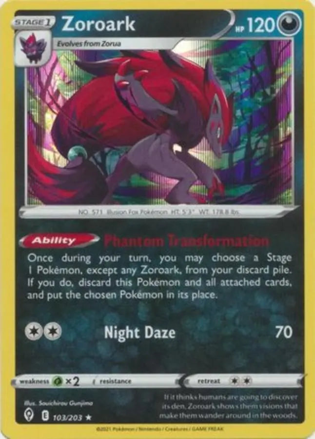 Pokemon - Evolving Skies - Zoroark 103/203 Holo - Condition (MINT)