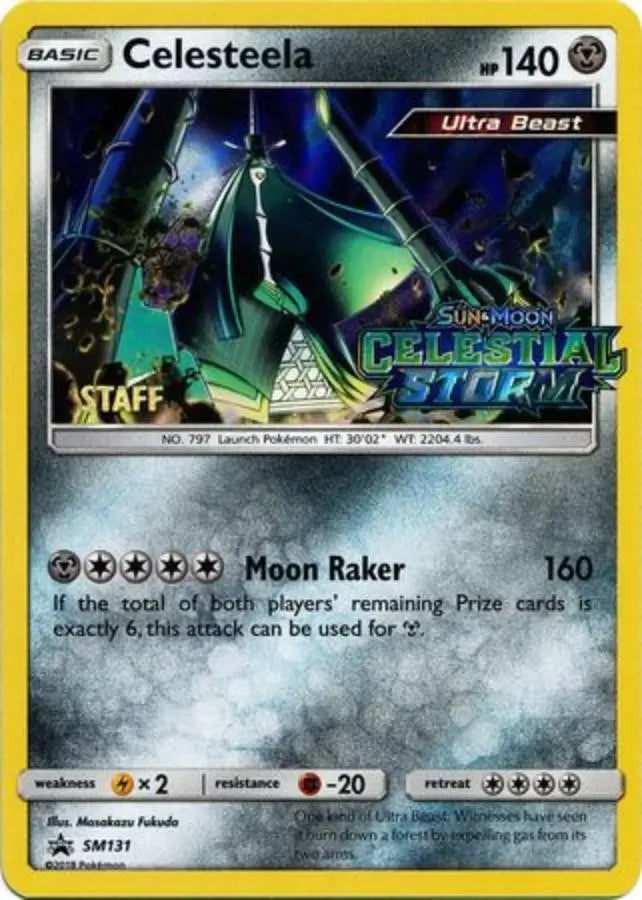 Pokemon - Promo Card - Celesteela - SM131 - (Staff) Pre-Release - Condition (NM)