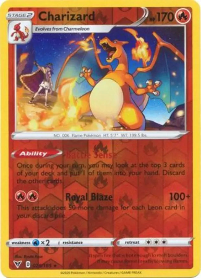 Pokemon - Vivid Voltage - Charizard 025/185 Reverse Holo - Condition (MINT)