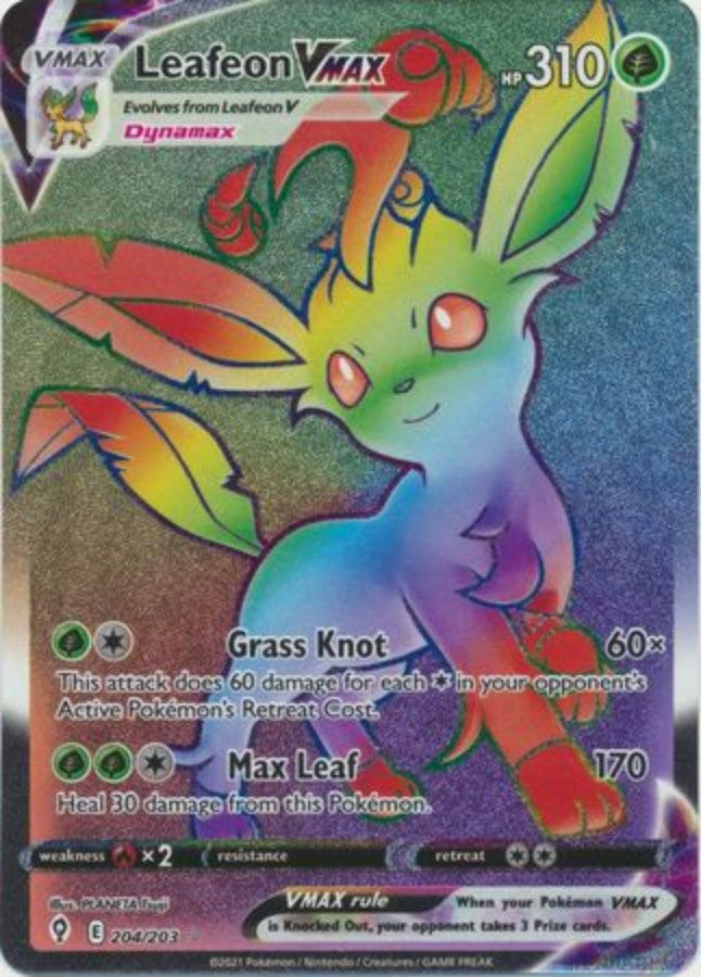 Pokemon - Evolving Skies - Leafeon Vmax 204/203 - Condition (MINT)