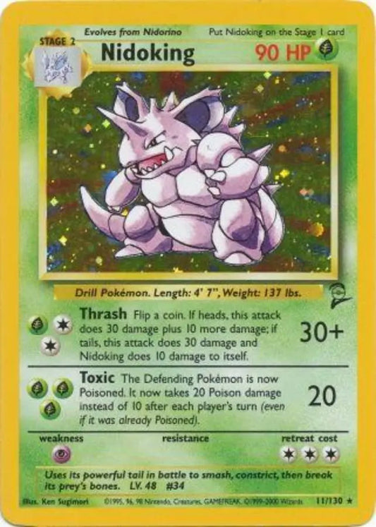 Pokemon - Base Set 2 - Nidoking 11/130 - Condition (Played)