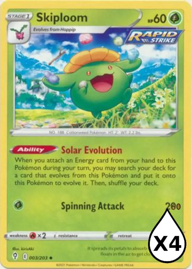 Pokemon - Evolving Skies - Skiploom 003/203 - Condition (MINT)