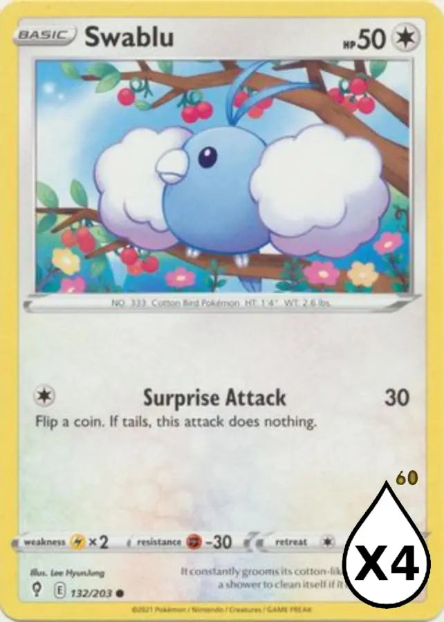 Pokemon - Evolving Skies - Swablu 132/203 - Condition (MINT)