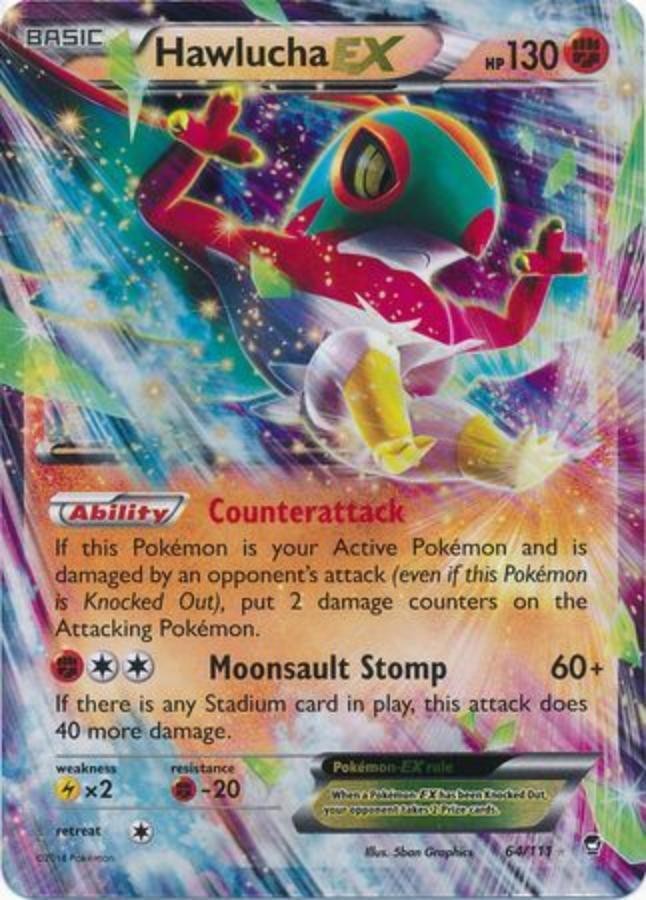 Pokemon - XY Furious Fist - Hawlucha EX 64/111 - Condition (EX-NM)