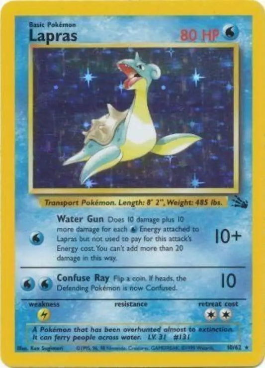 Pokemon - Fossil Set - Lapras 10/62 - Condition (HP)