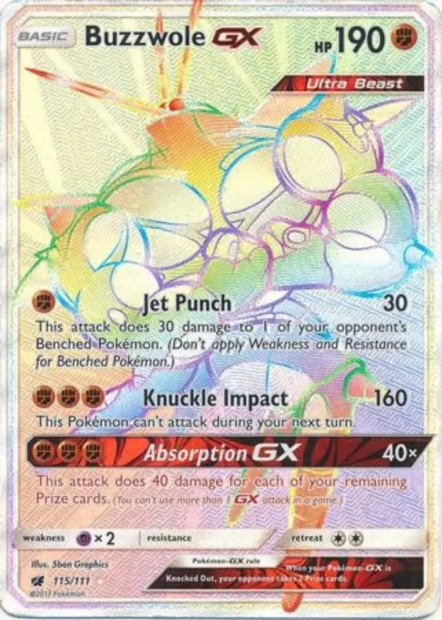 Pokemon - Crimson Invasion - Buzzwole GX 115/111 - Condition (MINT)