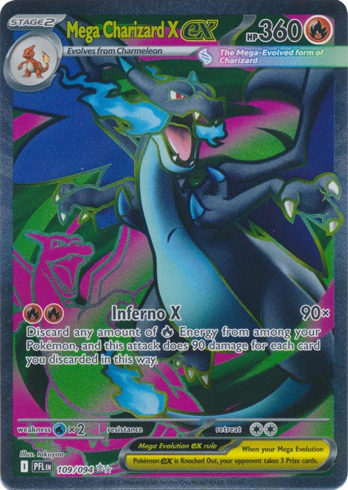 Pokemon - Phantasmal Flames - Mega Charizard X EX 109/094 - Condition (MINT)
