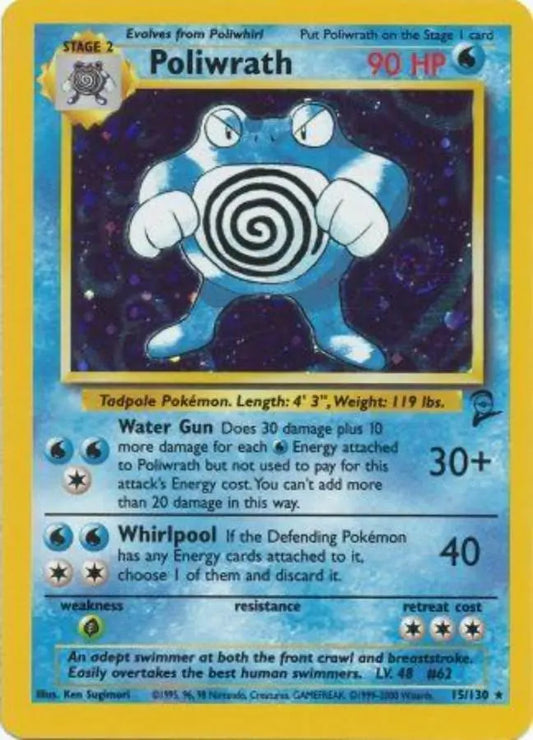 Pokemon - Base Set 2 - Poliwrath 15/130 - Condition (LP)