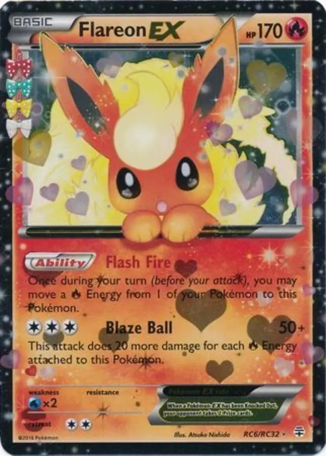 Pokemon - XY Generatios - Flareon EX RC6/RC32 - Condition (EX) LITTLE OFCUT
