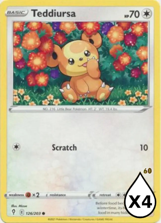 Pokemon - Evolving Skies - Teddiursa 126/203 - Condition (MINT)