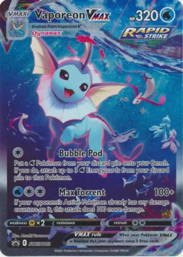 Pokemon - Promo Card - Vaporeon VMAX - SWSH182 Alternate Art - Condition (MINT)