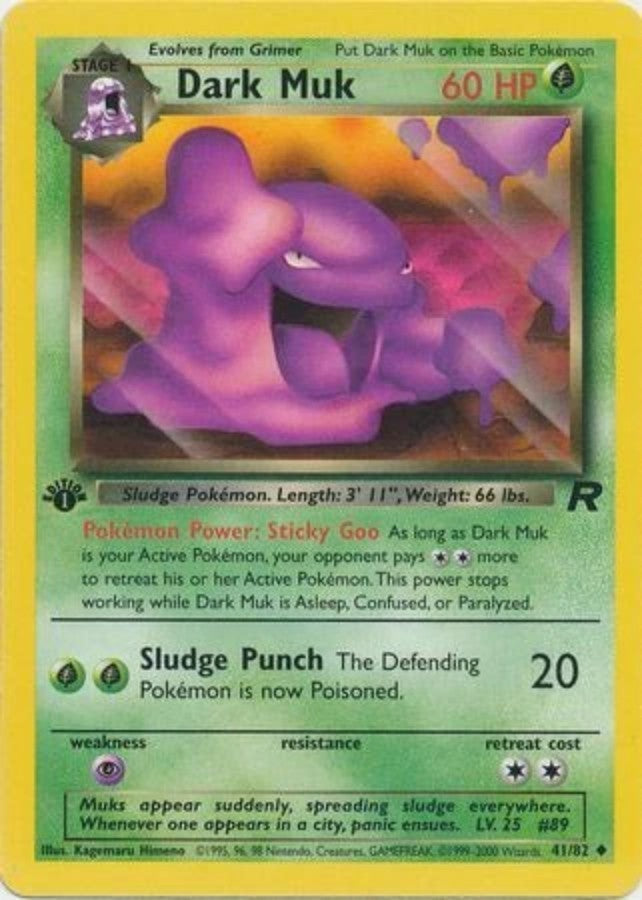 Pokemon - Team Rocket - Dark Muk 41/82 - 1st Edition - Condition (NM)