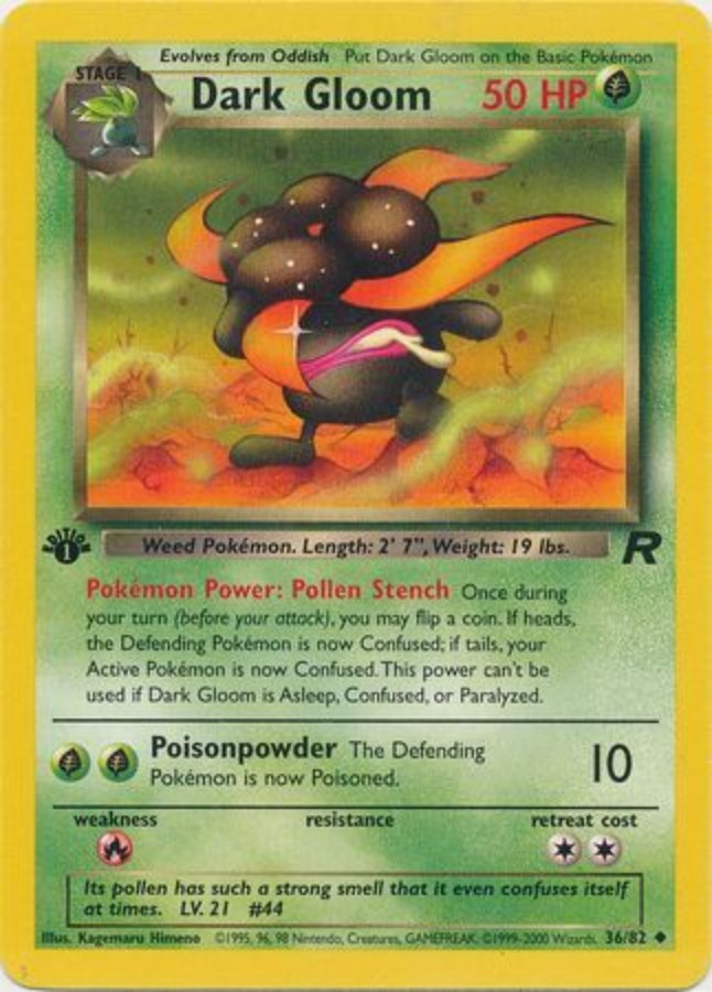 Pokemon - Team Rocket - Dark Gloom 36/82 - 1st Edition - Condition (NM)