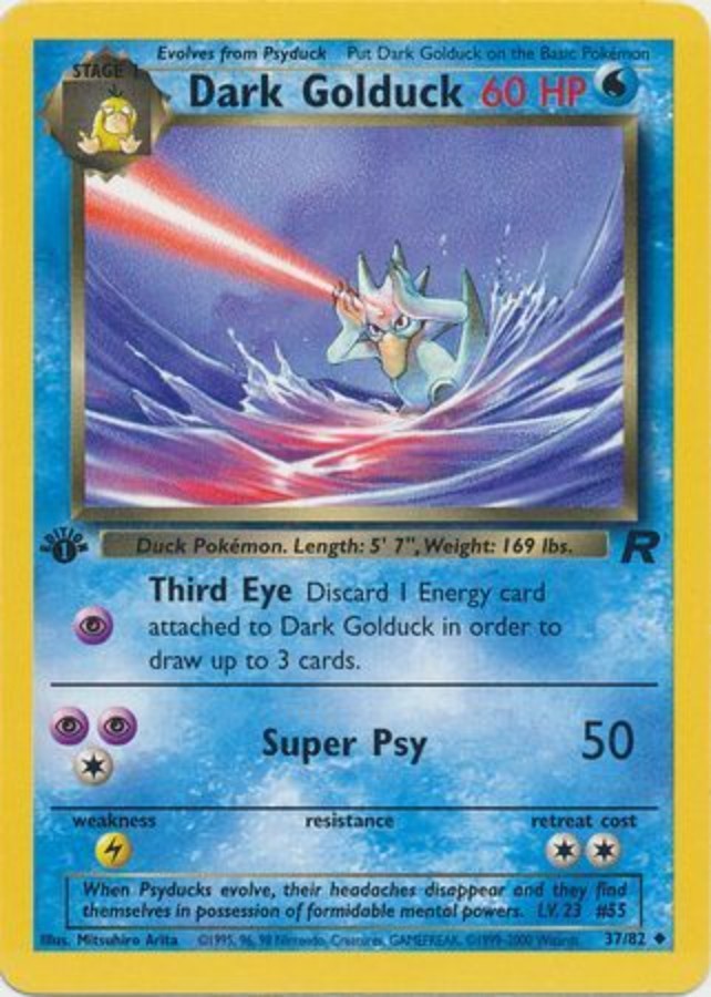 Pokemon - Team Rocket - Dark Golduck 37/82 - 1st Edition - Condition (NM)