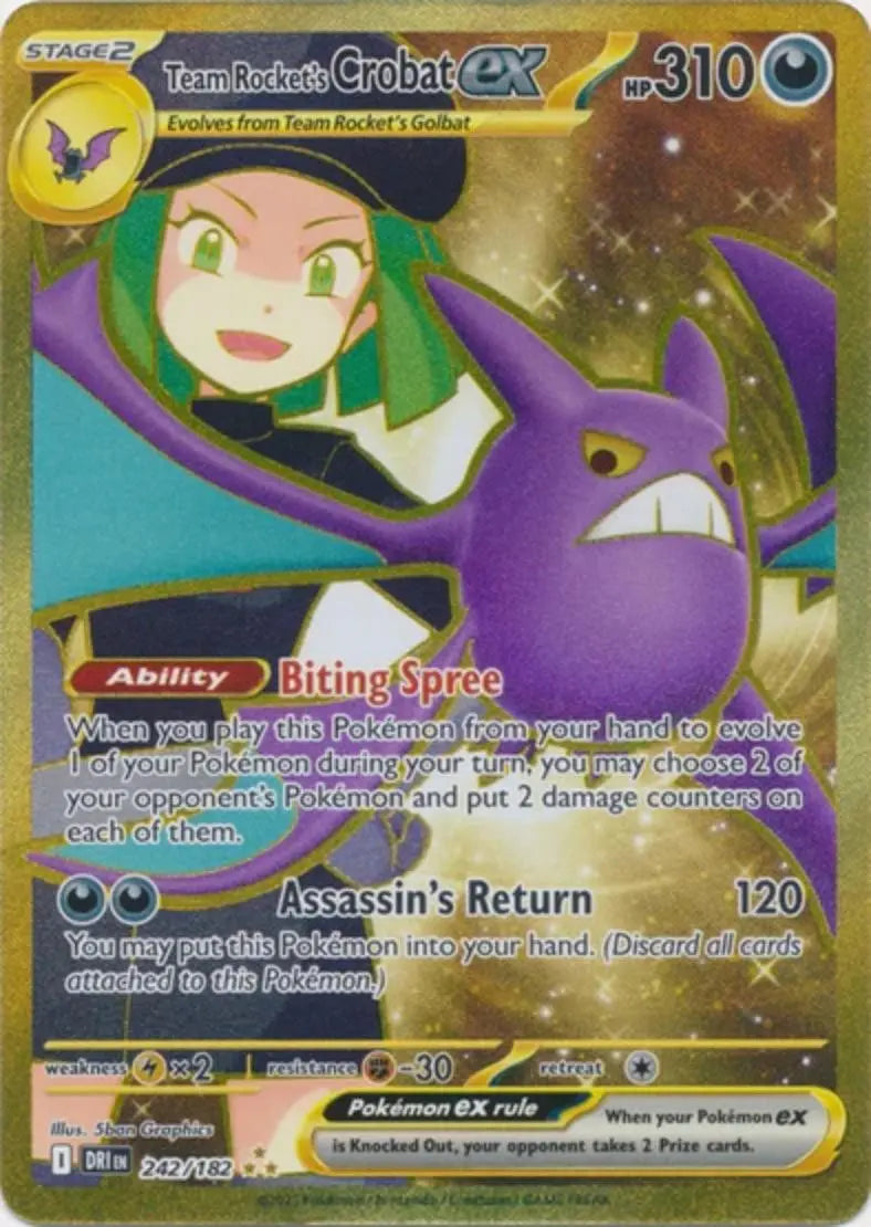 Pokemon - Destined Rivals - Team Rocket's Crobat 242/182 - Condition (MINT)