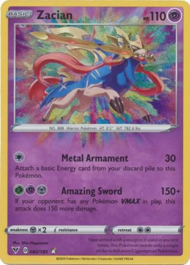 Pokemon - Vivid Voltage - Zacian 082/185 - Condition (MINT)
