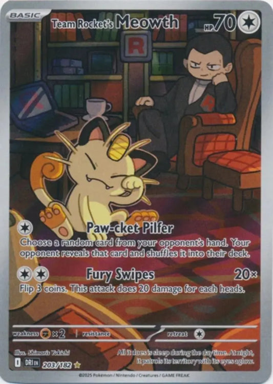Pokemon - Destined Rivals - Team Rocket's Meowth 203/182 - Condition (MINT)