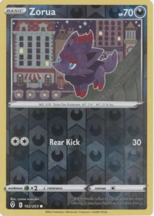Pokemon - Evolving Skies - Zorua 102/203 Reverse Holo - Condition (MINT)
