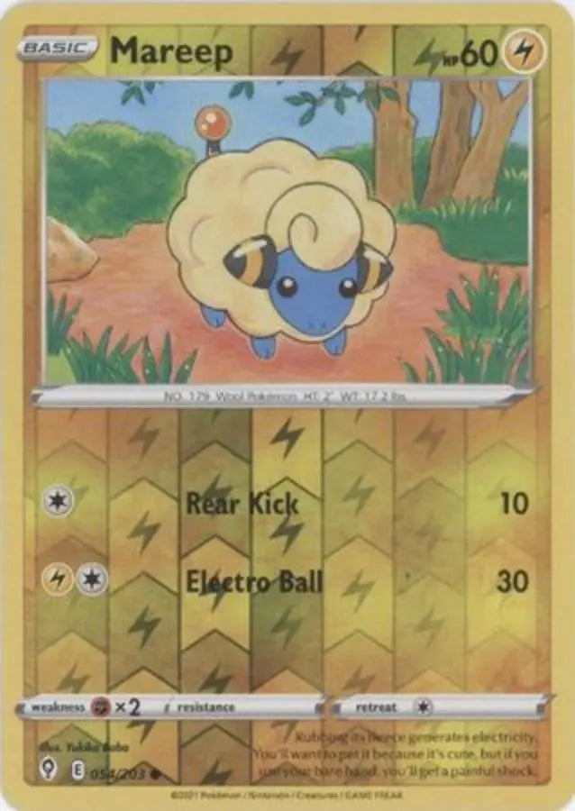 Pokemon - Evolving Skies - Mareep 054/203 Reverse Holo - Condition (MINT)