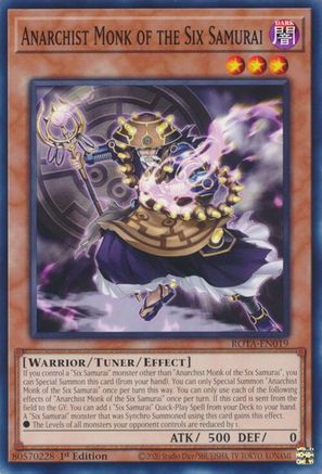 Anarchist Monk of the Six Samurai (ROTA-EN019) - Rage of the Abyss 1st Edition Rage of the Abyss Yugioh Single  Squirtle Squad Card Shop.