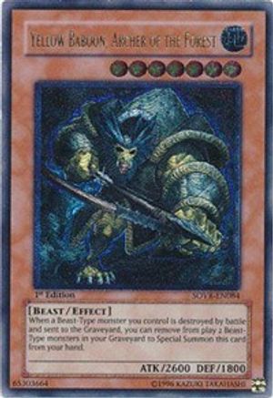 Yellow Baboon, Archer of the Forest (UTR) (SOVR-EN084) - Stardust Overdrive Unlimited Stardust Overdrive Yugioh Single  Squirtle Squad Card Shop.