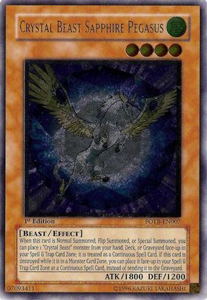 Crystal Beast Sapphire Pegasus (UTR) (FOTB-EN007) - Force of the Breaker 1st Edition Force of the Breaker Yugioh Single  Squirtle Squad Card Shop.