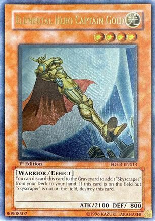 Elemental Hero Captain Gold (UTR) (FOTB-EN014) - Force of the Breaker 1st Edition Force of the Breaker Yugioh Single  Squirtle Squad Card Shop.