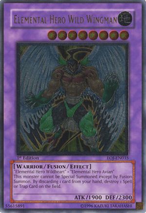 Elemental Hero Wild Wingman (UTR) (EOJ-EN035) - Enemy of Justice 1st Edition Enemy of Justice Yugioh Single  Squirtle Squad Card Shop.