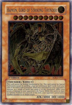 Hamon, Lord of Striking Thunder (UTR) (SOI-EN002) - Shadow of Infinity Unlimited Shadow of Infinity Yugioh Single  Squirtle Squad Card Shop.