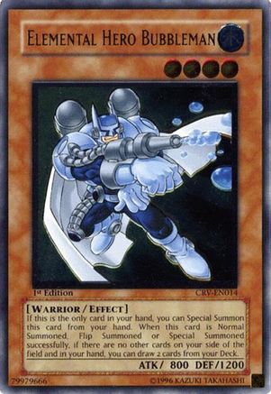 Elemental Hero Bubbleman (UTR) (CRV-EN014) - Cybernetic Revolution 1st Edition Cybernetic Revolution Yugioh Single  Squirtle Squad Card Shop.