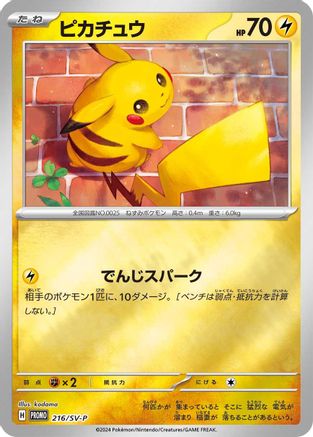 Pikachu - 216/SV-P (216/SV-P) - SVP Promotional Cards Holofoil SV-P Promotional Cards Pokemon Japanese Single  Squirtle Squad Card Shop.