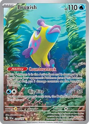Bruxish 200/191  - Holofoil SV08 Surging Sparks - Illustration Rare SV08: Surging Sparks Pokemon Single  Squirtle Squad Card Shop.