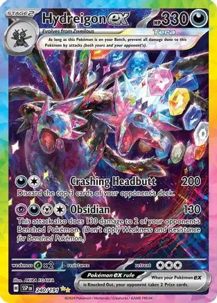 Hydreigon ex 240/191 - Holofoil SV08 Surging Sparks - Special Illustration Rare SV08: Surging Sparks Pokemon Single  Squirtle Squad Card Shop.