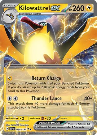 Pokémon TCG – Kilowattrel ex 068/191 – Surging Sparks – Double Rare