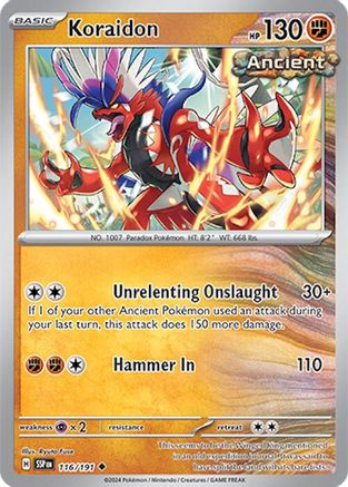 Koraidon 116  SV08 Surging Sparks - Uncommon SV08: Surging Sparks Pokemon Single  Squirtle Squad Card Shop.