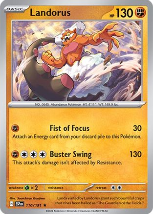 Landorus 110  - Holofoil SV08 Surging Sparks - Rare SV08: Surging Sparks Pokemon Single  Squirtle Squad Card Shop.