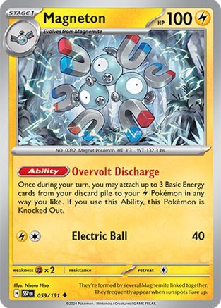 Magneton 059  SV08 Surging Sparks - Uncommon SV08: Surging Sparks Pokemon Single  Squirtle Squad Card Shop.