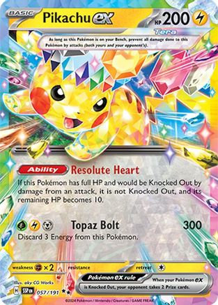 Pokémon TCG – Pikachu ex 057/191 – Surging Sparks – Double Rare
