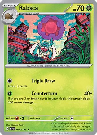 Rabsca 014  - Holofoil SV08 Surging Sparks - Rare SV08: Surging Sparks Pokemon Single  Squirtle Squad Card Shop.