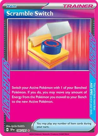 Scramble Switch 186  - Holofoil SV08 Surging Sparks - ACE SPEC Rare SV08: Surging Sparks Pokemon Single  Squirtle Squad Card Shop.