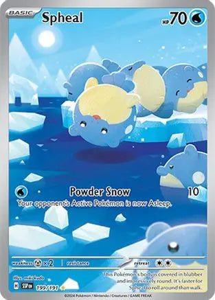 Spheal 199/191  - Holofoil SV08 Surging Sparks - Illustration Rare