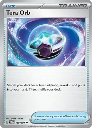 Tera Orb 189  - Reverse Holofoil SV08 Surging Sparks - Uncommon