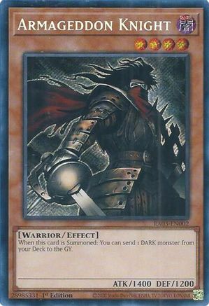 Armageddon Knight (Secret Rare) (RA03-EN002) - Quarter Century Bonanza 1st Edition Quarter Century Bonanza Yugioh Single  Squirtle Squad Card Shop.