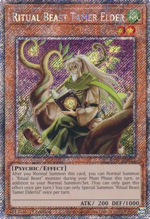 Ritual Beast Tamer Elder (Platinum Secret Rare) (RA03-EN012) - Quarter Century Bonanza 1st Edition Quarter Century Bonanza Yugioh Single  Squirtle Squad Card Shop.